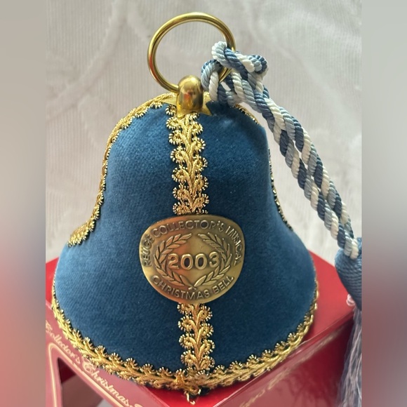REUGE Musical Christmas Bell Ornament Christmas Tree Blue Original Box - Picture 6 of 7